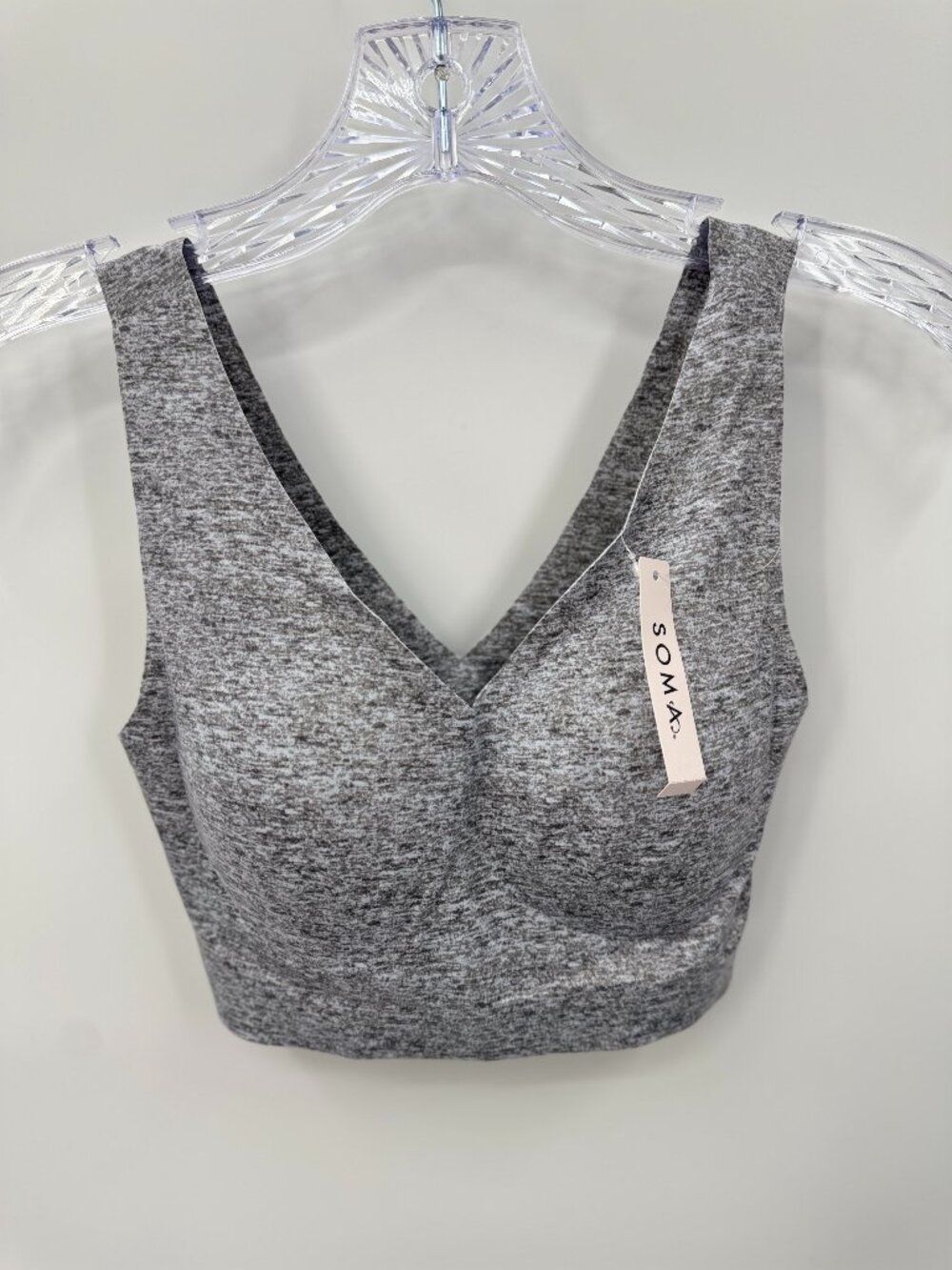 Soma Enbliss Bralette NWT Small Blurred Graphite Heather Wireless Longline Bra